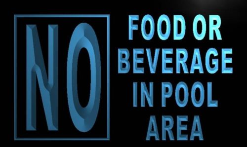 No Food or Beverage in Pool Area Neon Light Sign